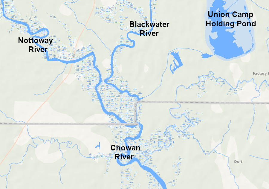 the Nottoway River is a tributary of the Chowan River