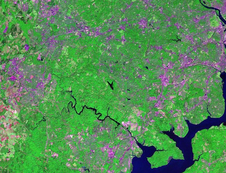 southern Fairfax County/northern Prince William County, from I-66 to lake Montclair (can you spot Lake Barcroft, Burke Lake, Occoquan Reservoir, or Mason Neck?)
