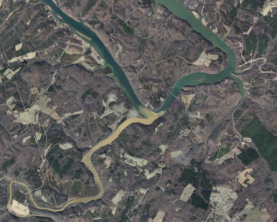 sediment flowing down the Pigg River will never reach the Chesapeake Bay; it will flow down the Roanoke River to Albemarle Sound