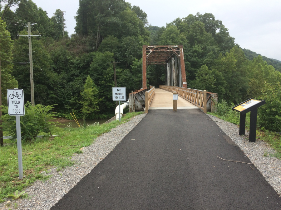 the old Louisville and Nashville Railroad at Appalachia is now the Powell River Trail