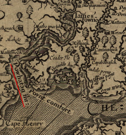 John Smith's map does not use James River