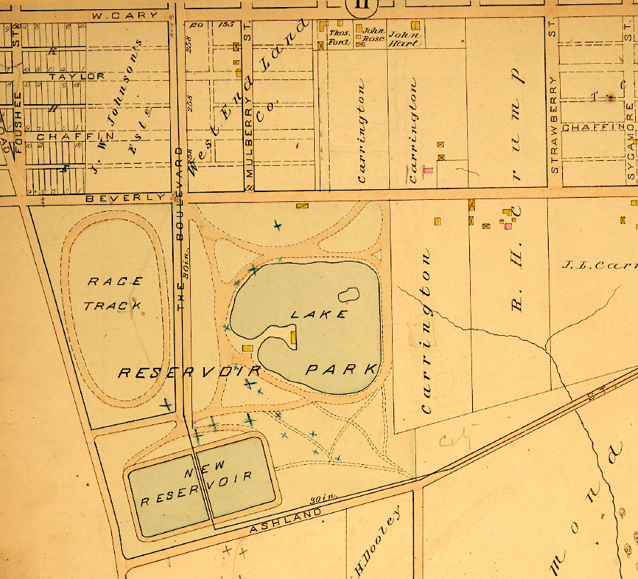 in the 1870's, the new reservoir in what became Byrd Park replaced the Marshall Reservoir