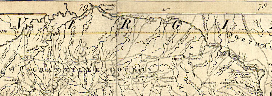 in 1775, there were no dams interfering with the flow of the Roanoke River