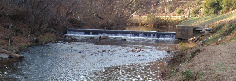 Veterans Memorial Park Dam on Pigg River, before removal in 2013 to help restore Roanoke logperch