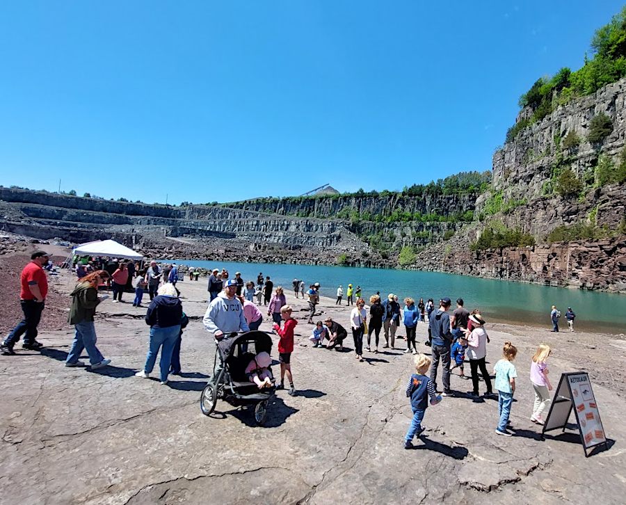 dinosaur footprints at the Culpeper Quarry can be viewed by the public in an annual Dino Day