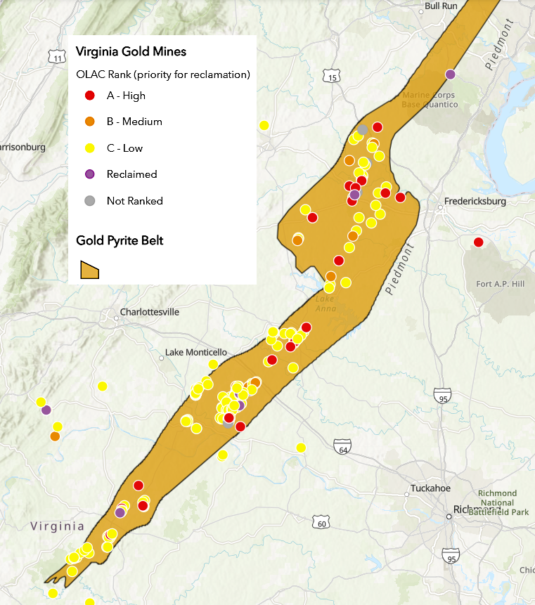reclamation of gold mines is needed to reduce acid runoff and mercury pollution