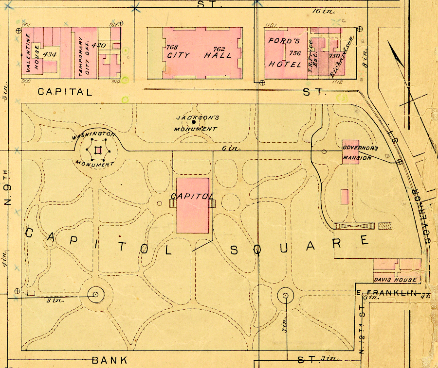 the Governor's Mansion in Capitol Square in 1889