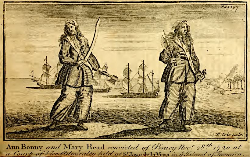 the two documented female pirates were Anne Bonnney and Mary Read