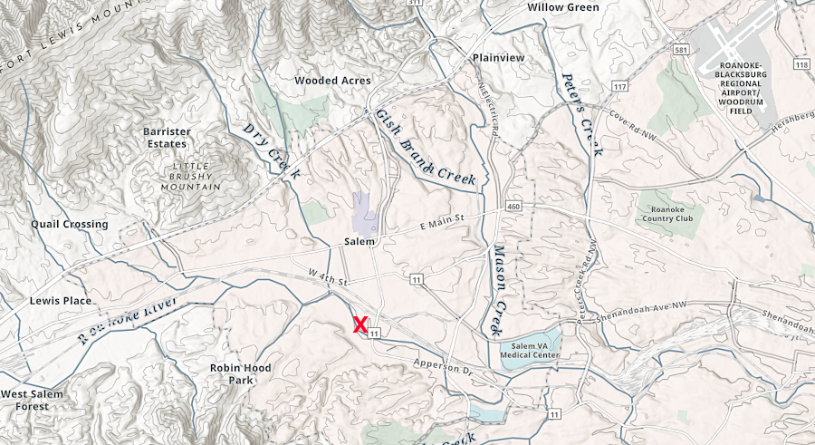 Totero Town may have been on the Roanoke River in Salem