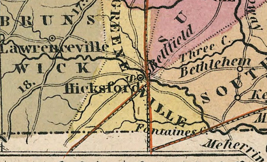 Hicksford and Bellfield developed on opposite sides of the Meherrin River