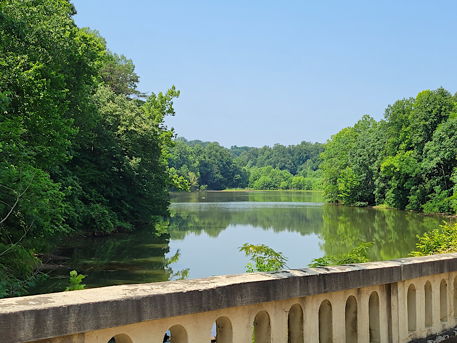 College Lake, before it and the state highway over the dam were removed